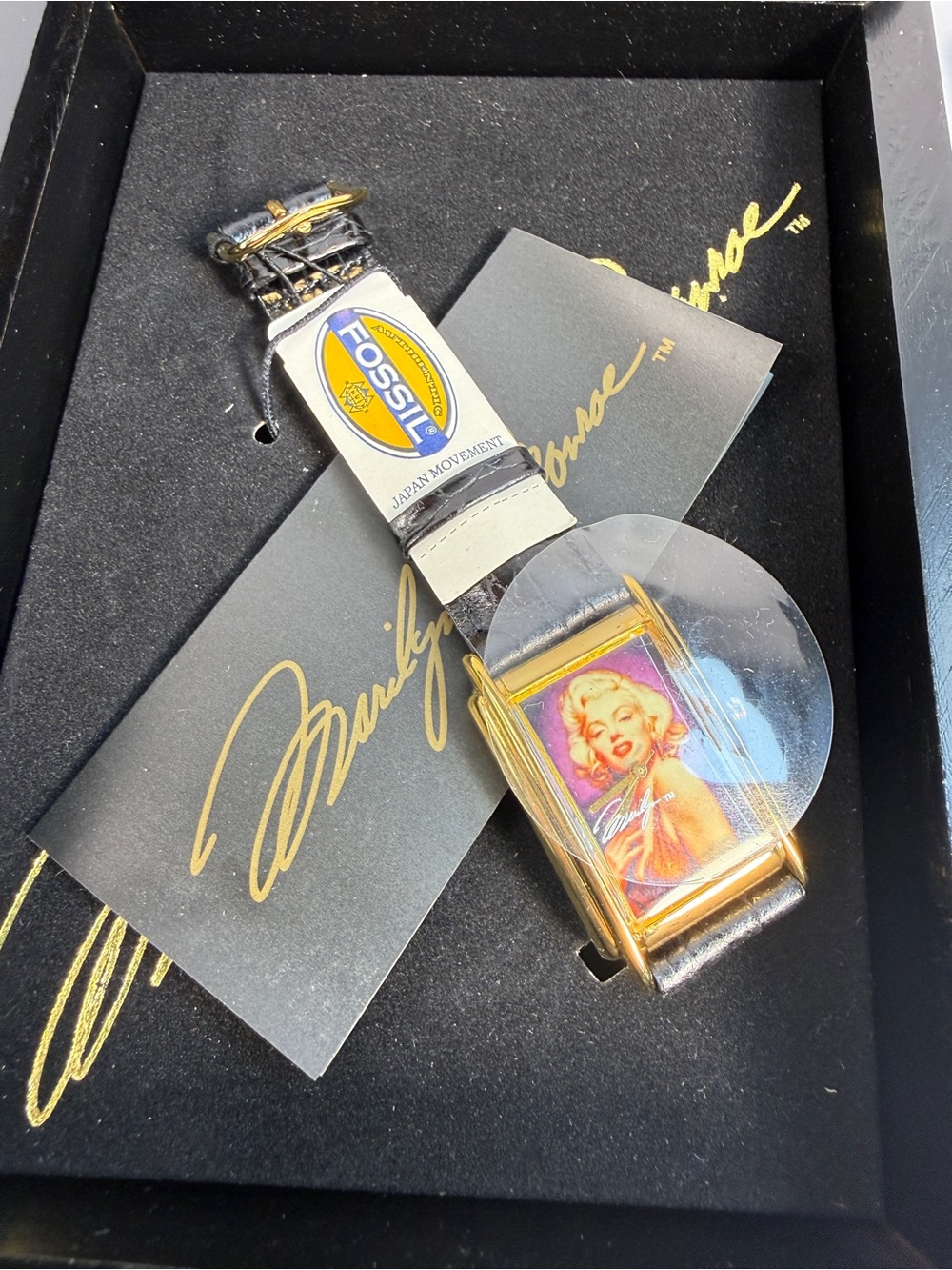 Fossil Gold-Tone Limited Edition Marilyn Monroe Leather Strap Watch